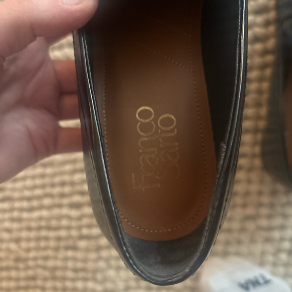 Franco Sarto Black Leather Loafers - Picture 3 of 4